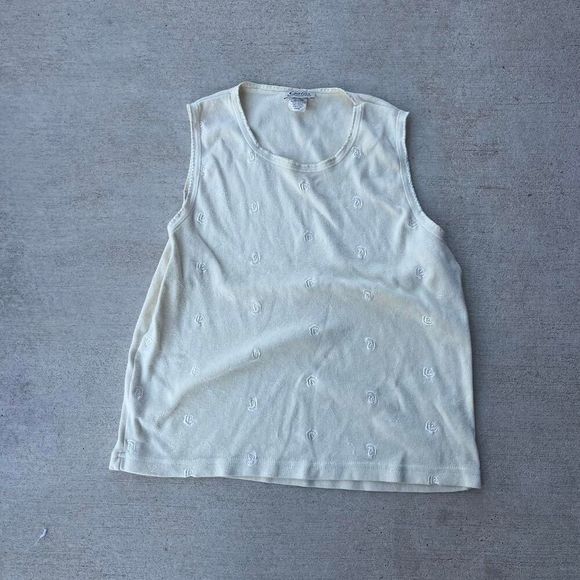 Vintage 90s‎ Yellow Embroidered Tank - Picture 1 of 3